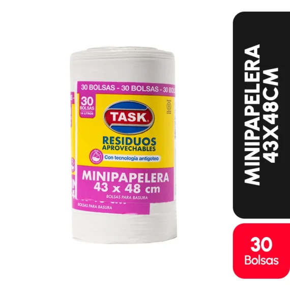 BOLSA BASURA MINIPAPELERA TASK 43X48CX12