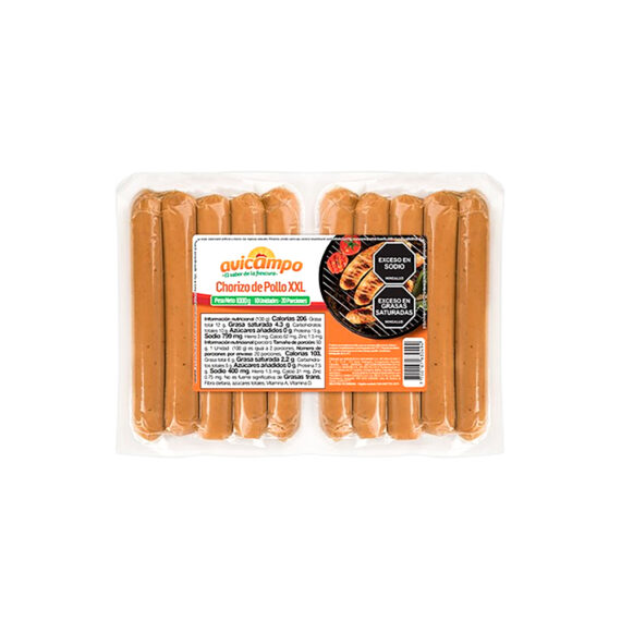 CHORIZO DE POLLO AVICAMPO x1000GR x10UND