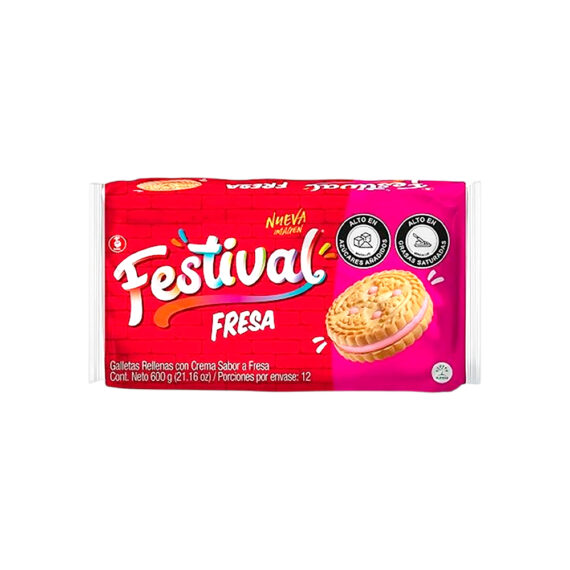 GALLETA FESTIVAL FRESA 12x6 PQx12UND