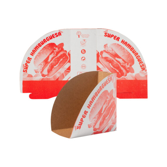 PORTA HAMBURGUESA CARTON IMPRESOx100UND
