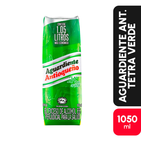 AGUARDIENTE ANT 24° TETRA VERDEx1050X12
