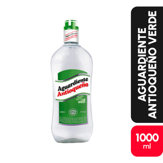 AGUARDIENTE ANT 24°VERDE x1000ML CX12UND