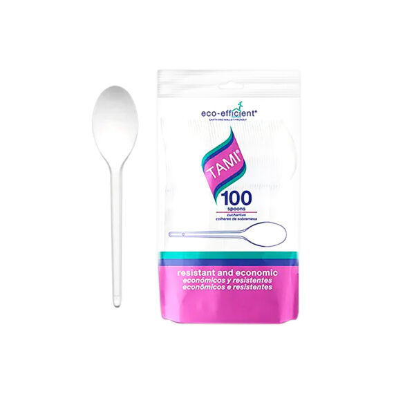 CUCHARA DULCERA TAMI BLANCAx100UND Cx10U